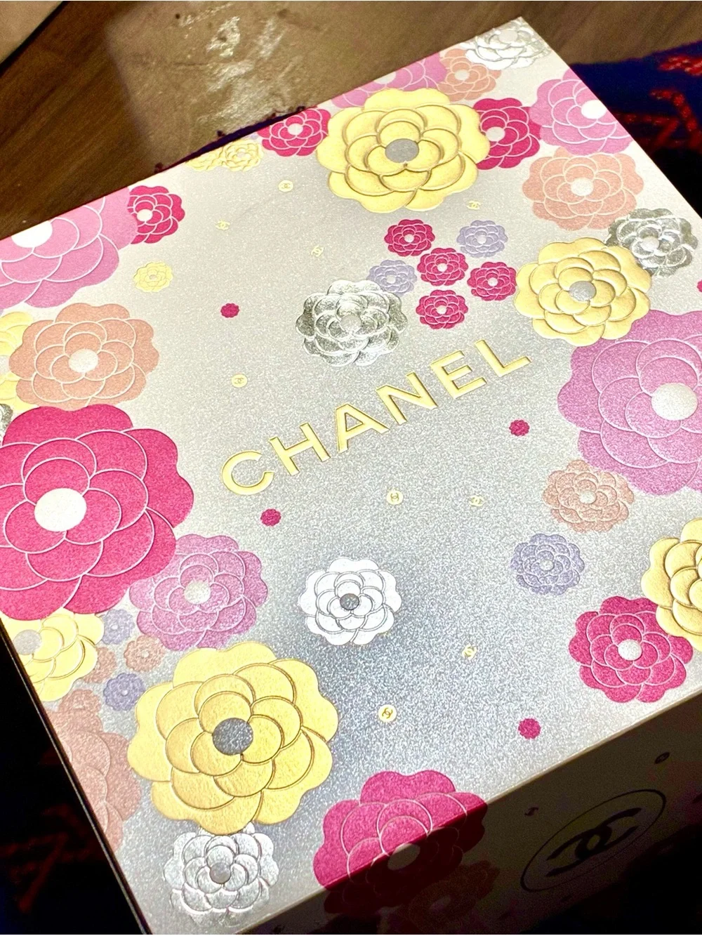 CHANEL Floral Decorative Box in Pink, Gold, Silver